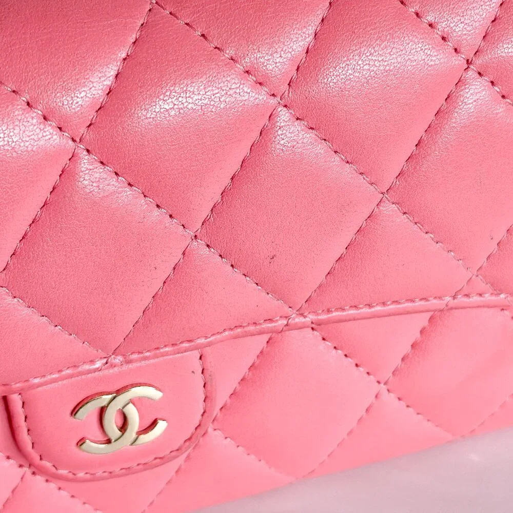 Chanel Classic Flap Wallet Pink Leather - Picture 2 of 16